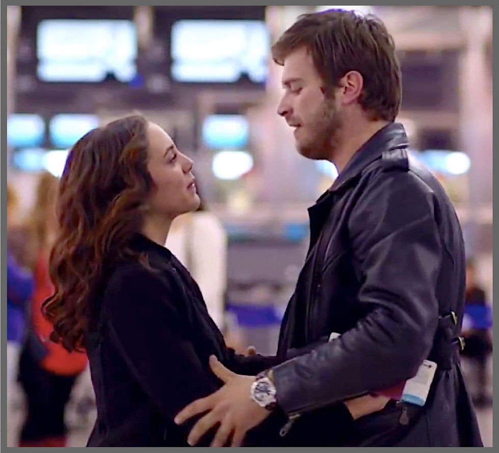 Kuzey an Cemre embrace in airport