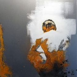 Rouille sur acier 36x36cm  ---------------------  Rust on sheet metal plate 36 x 36cm