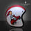 Thumbnail: WHITE GREEN RED QATAR MR BEAN VESPA OPEN FACE AIRBRUSH JET RIDERS DNA HAND PAINT