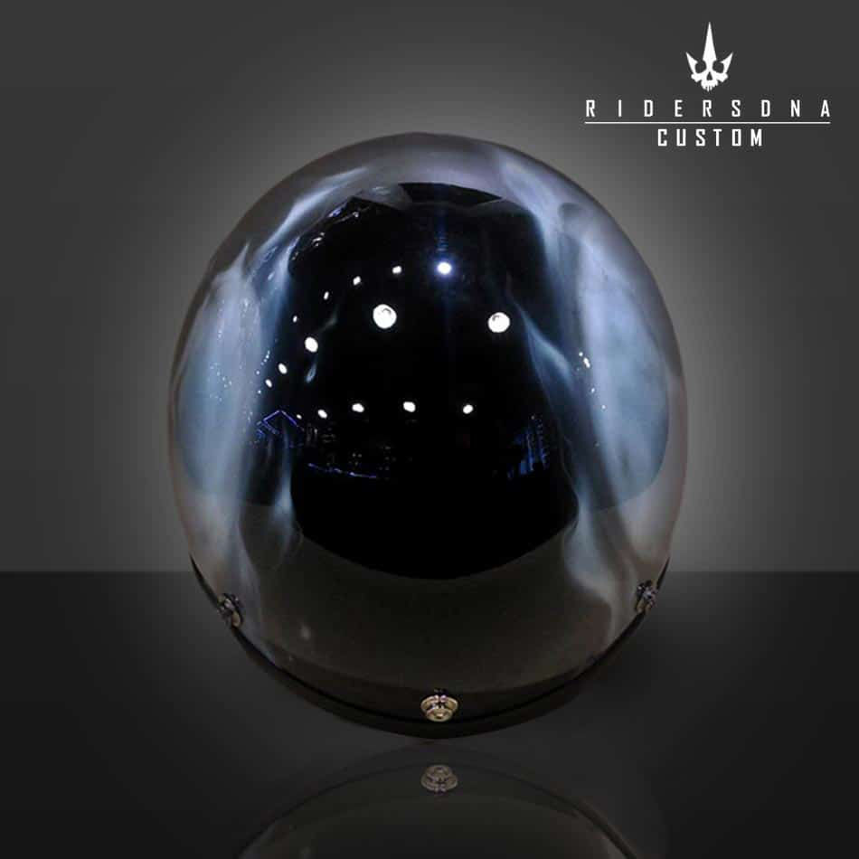サムネイル： BLACK WHITE SKULL ACES POKER OPEN FACE AIRBRUSH JET RIDERS DNA HAND PAINT HELMET