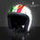 Thumbnail: VESPA WHITE RED GREEN METAL FLAKE SILVER PIN STRIPE OPEN FACE AIRBRUSH JET RIDER
