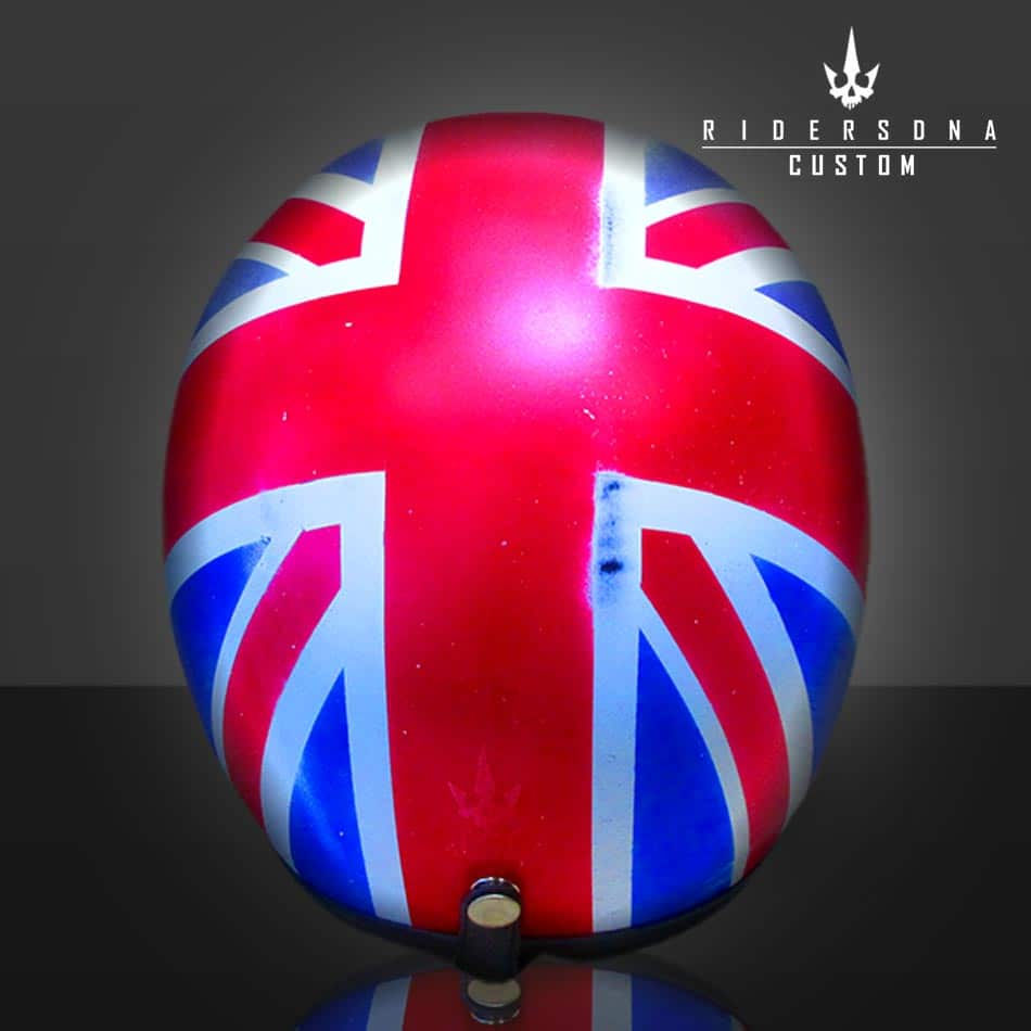 サムネイル： UK CLASSIC MATT OPEN FACE AIRBRUSH JET RIDERS DNA HAND PAINT HELMET