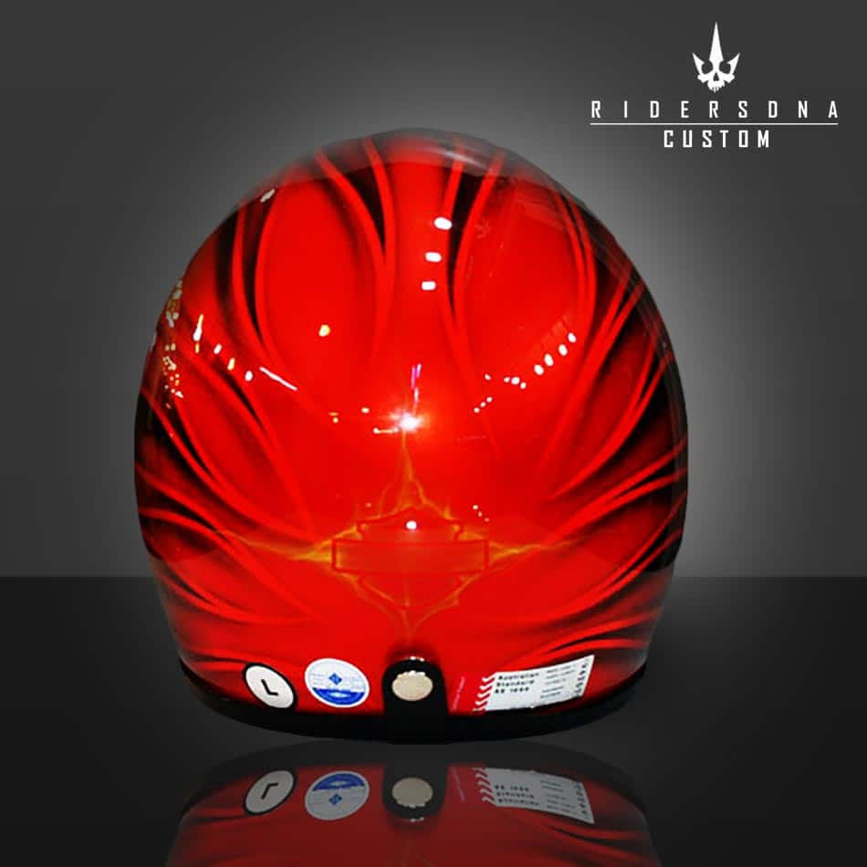 サムネイル： OLD HOTROD FLAMES 3-4 JET HAND PAINT AIRBRUSH HELMET