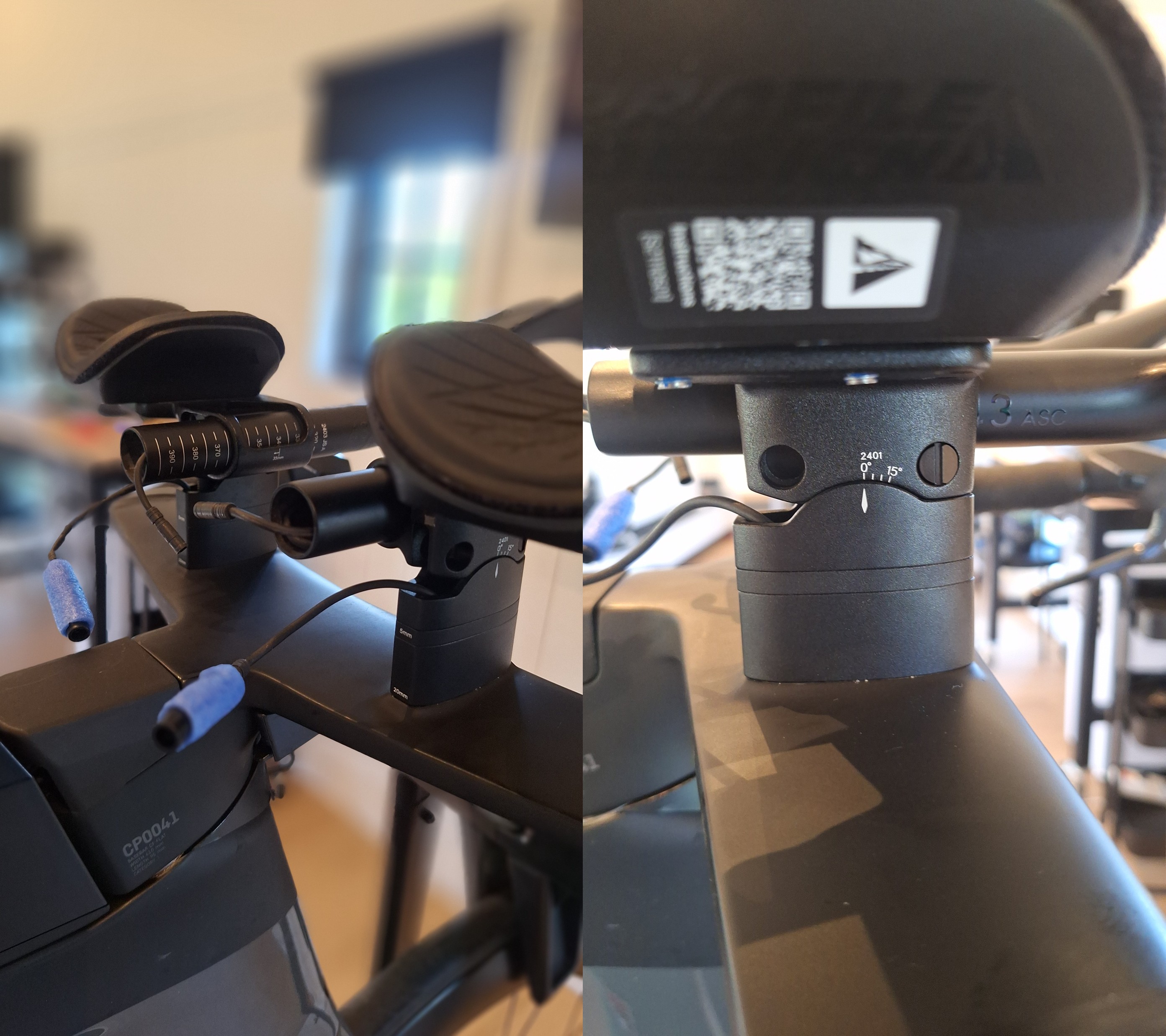 Aangepaste aerobar cockpit op Maartens Canyon Speedmax tijdens Ironman bike fit