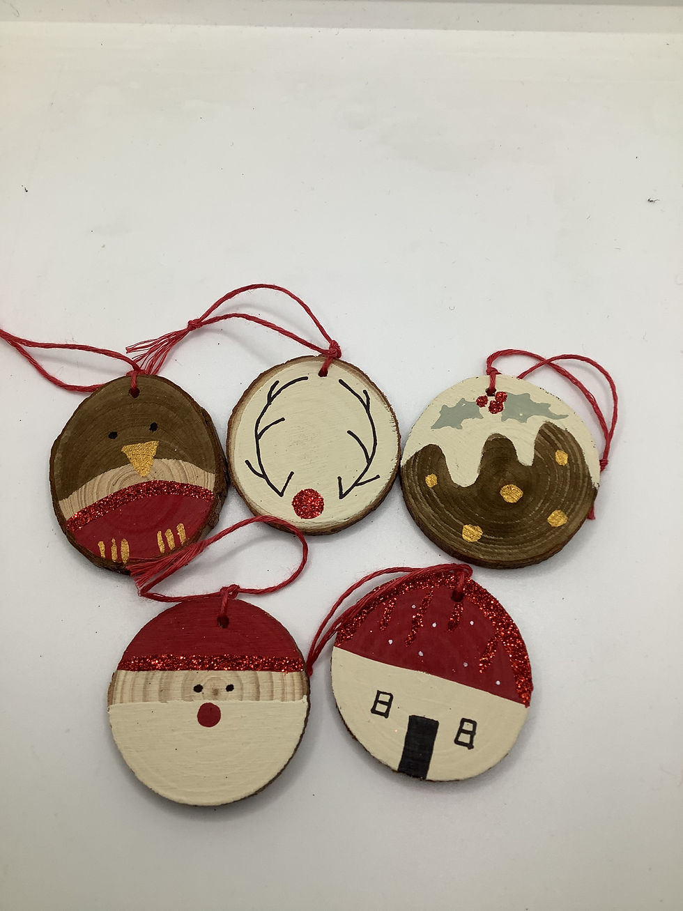 Thumbnail: Small Glitter Wooden Slice Decorations