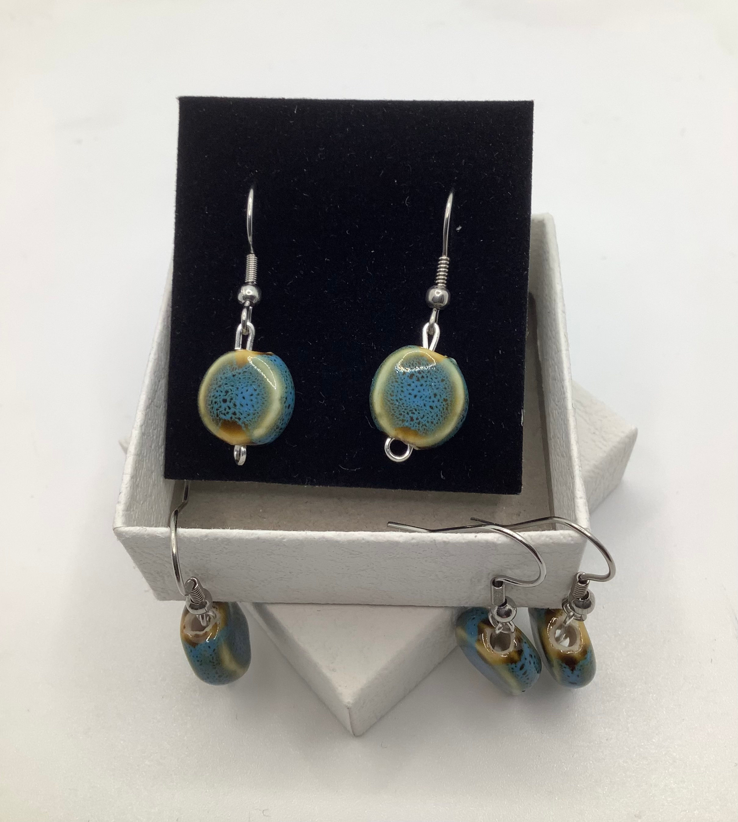 Ceramic Blue Earrings