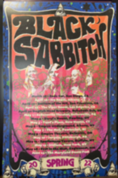 Black Sabbitch Spring Tour 2022 Poster