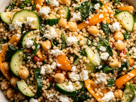 Vegan Mediterranean Pearl Couscous Salad