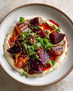 Grilled Peach and Beetroot Vegan Salad