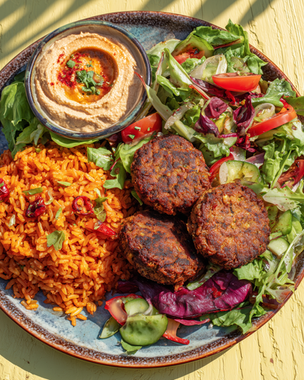 Smoky Vegan Bean Patty Salad