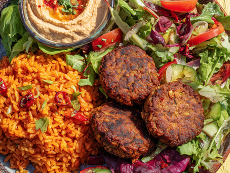 Smoky Vegan Bean Patty Salad