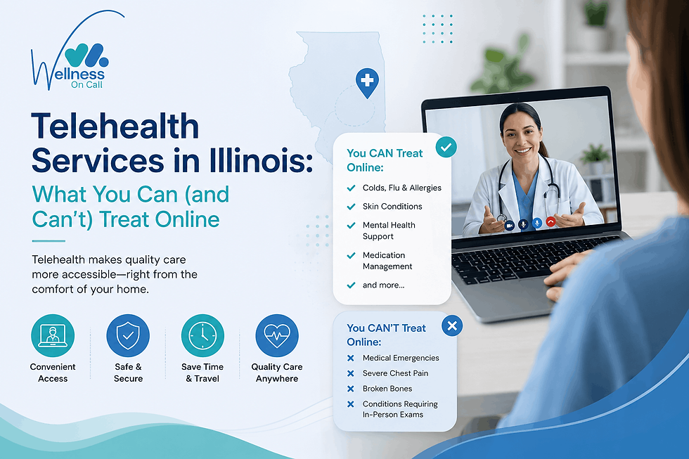 Telehealth services in Illinois with a healthcare provider during an online appointment