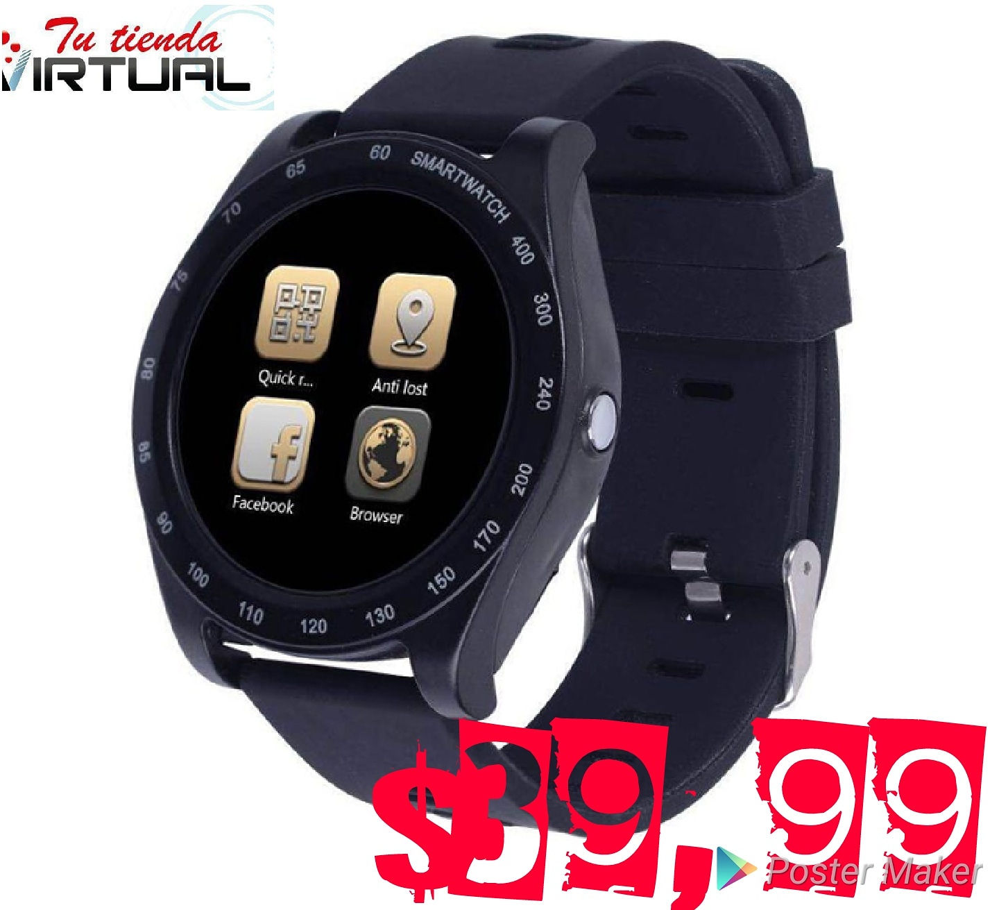Smartwatch 2018 bluetooth para chip 
