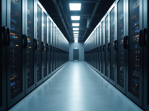 Servers lining the walls for data redundancy