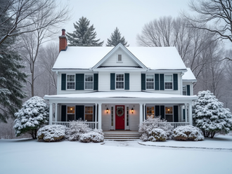 Home in Winter in Connecticut