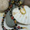Thumbnail: Crackle Glass and Black Agate Necklace and Earring Set