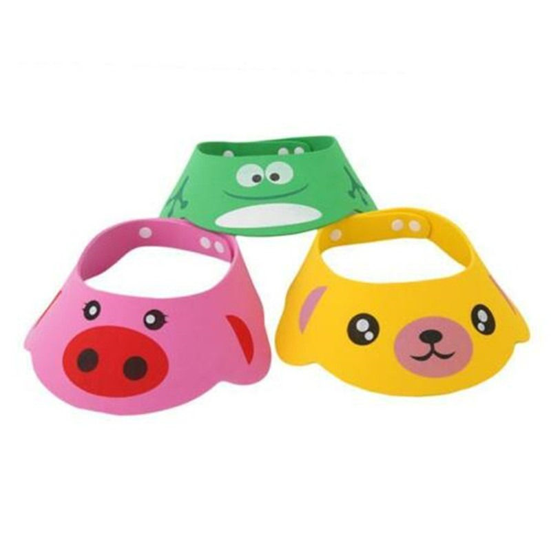 Thumbnail: Adjustable Baby Shower Hat Toddler Kids Shampoo Bathing Shower Cap Wash Hair Shi