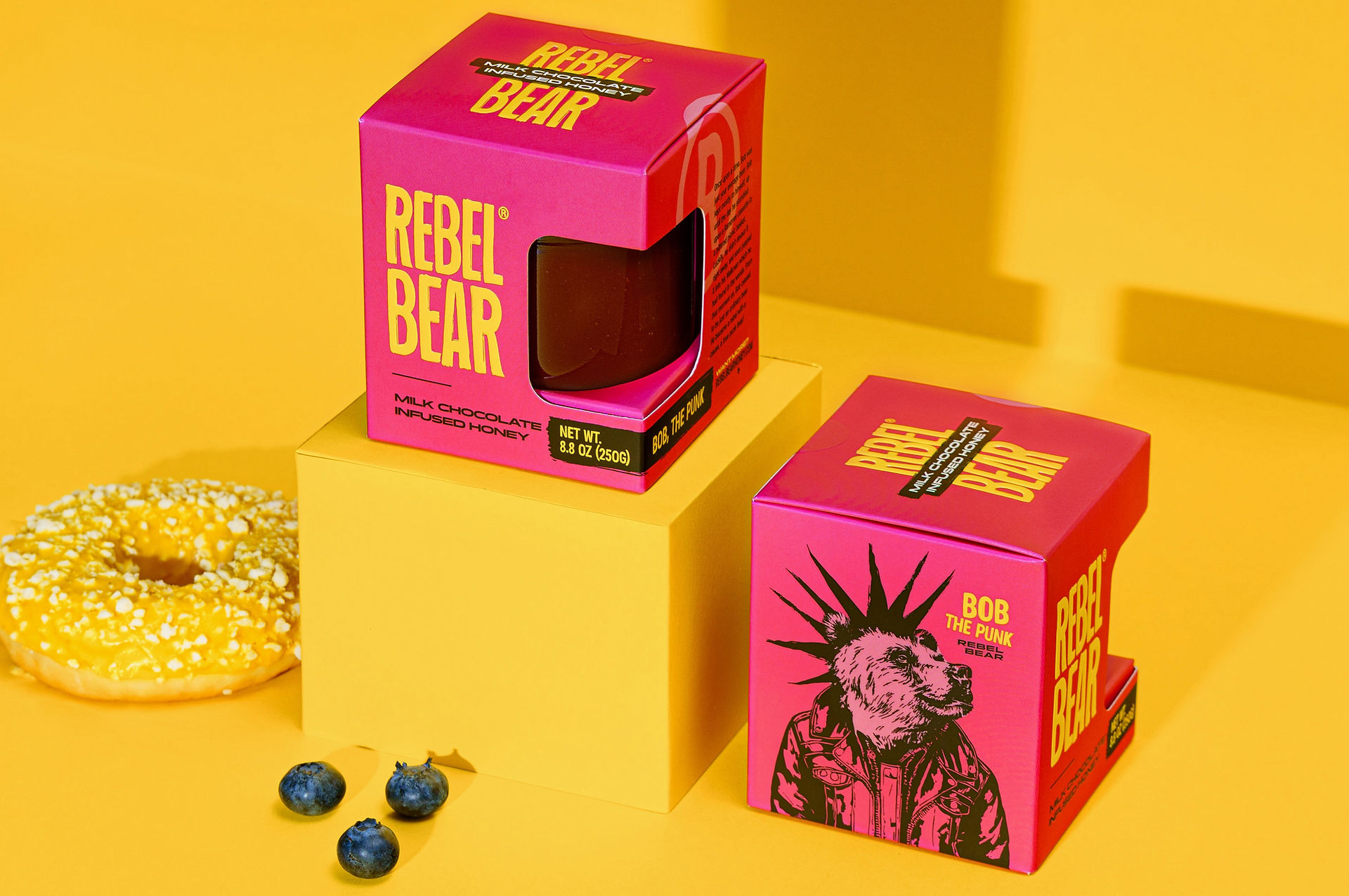 Rebel Bear's packaging emphasizes sustainability and consumer engagement through innovative design.