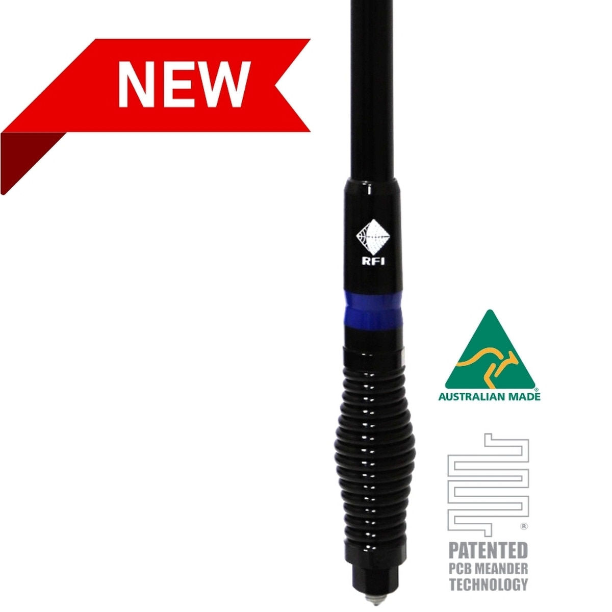 RFI CDX3000-B UHF CB Compact Collinear Antenna (477 MHz); 5m FME(F) UHF(A)