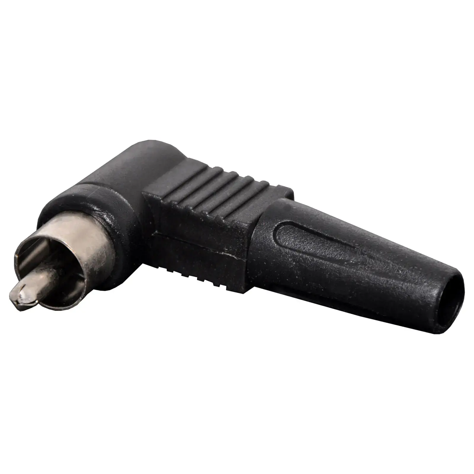 Black RCA Plastic Line Plug 90 Degree