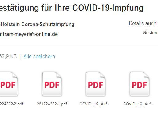 Impfunterlagen: E-Mail mit Anhängen