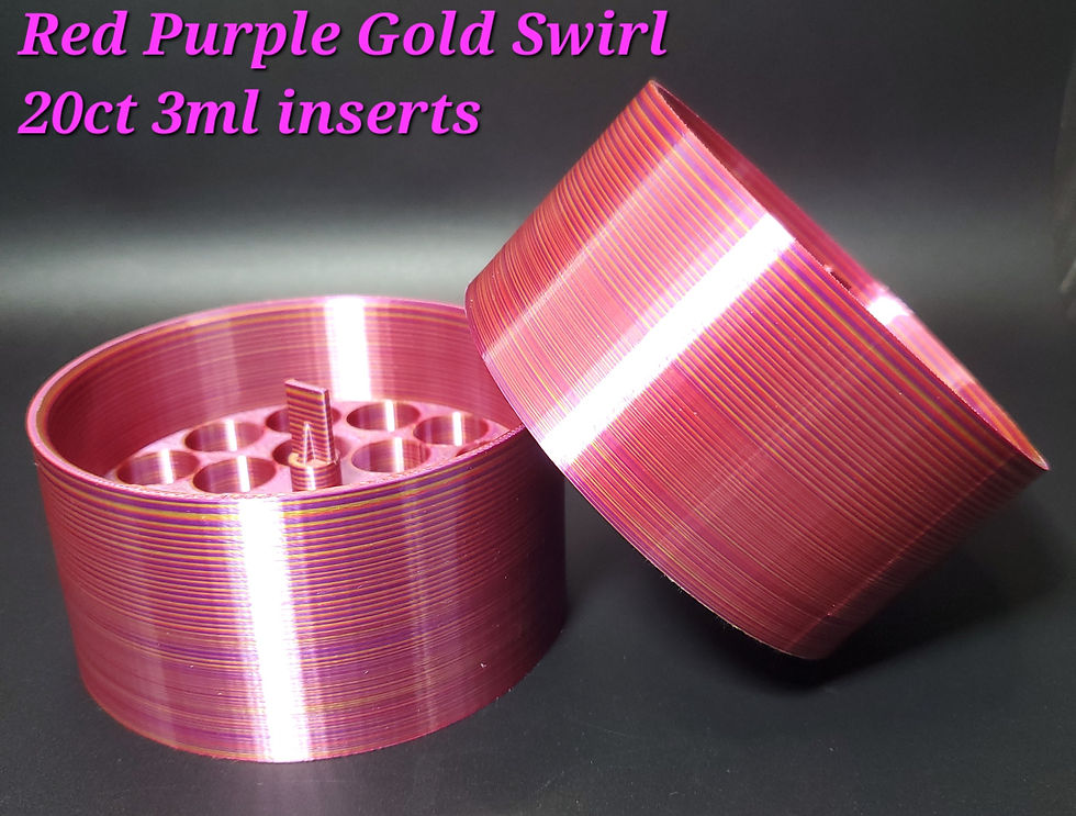 Purple Gold Swirl 3ml inserts: two 3D-printed grinder containers