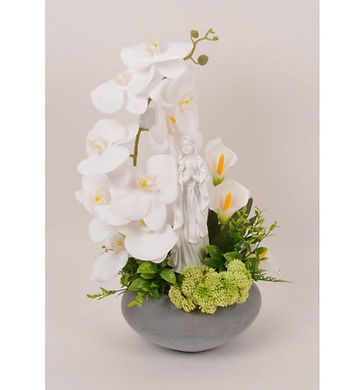 Fleurs blanches pour caveau tombe décoration cimetière
