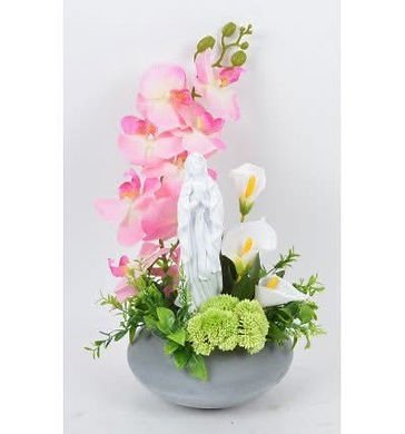Fleurs roses pour caveau tombe décoration cimetière