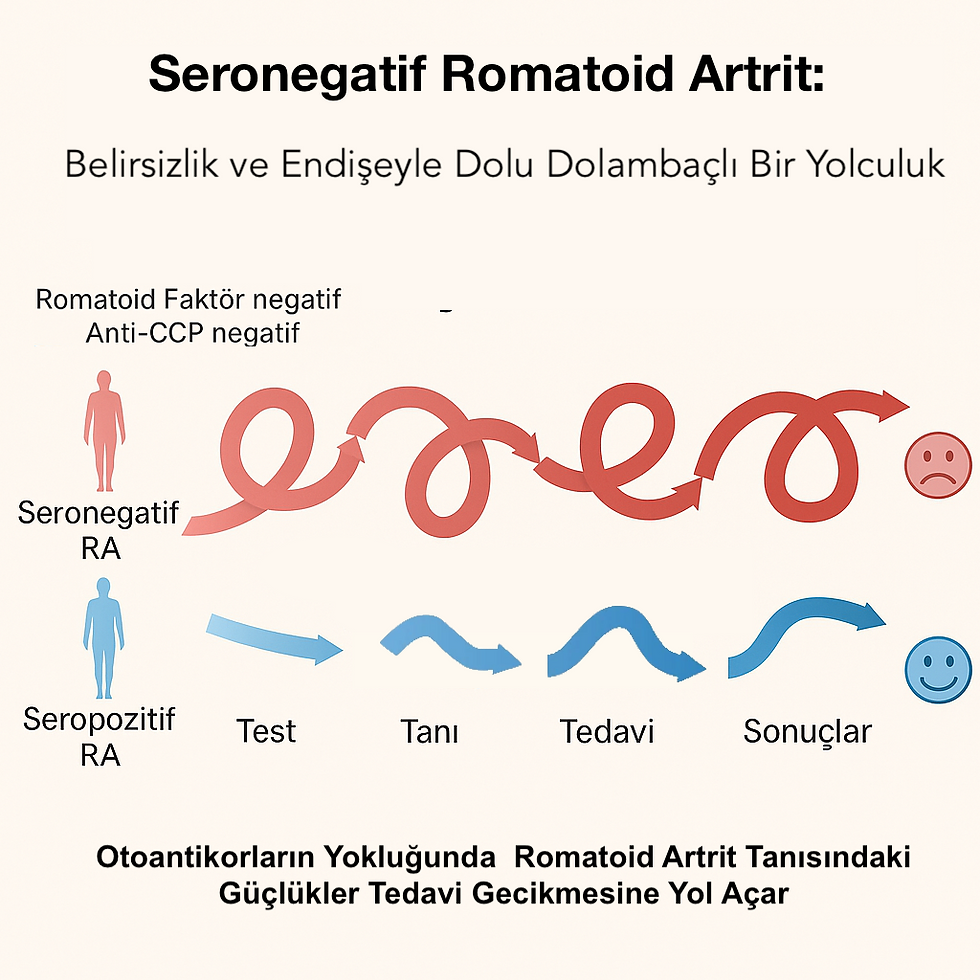 Seronegatif romatoitte seropozitif romatoid artritli hastalara göre daha zorlu hastalık yolculuğu
