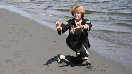 Kids martial arts - instructor posing