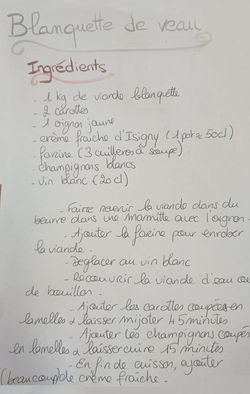 Blanquette de veau des familles