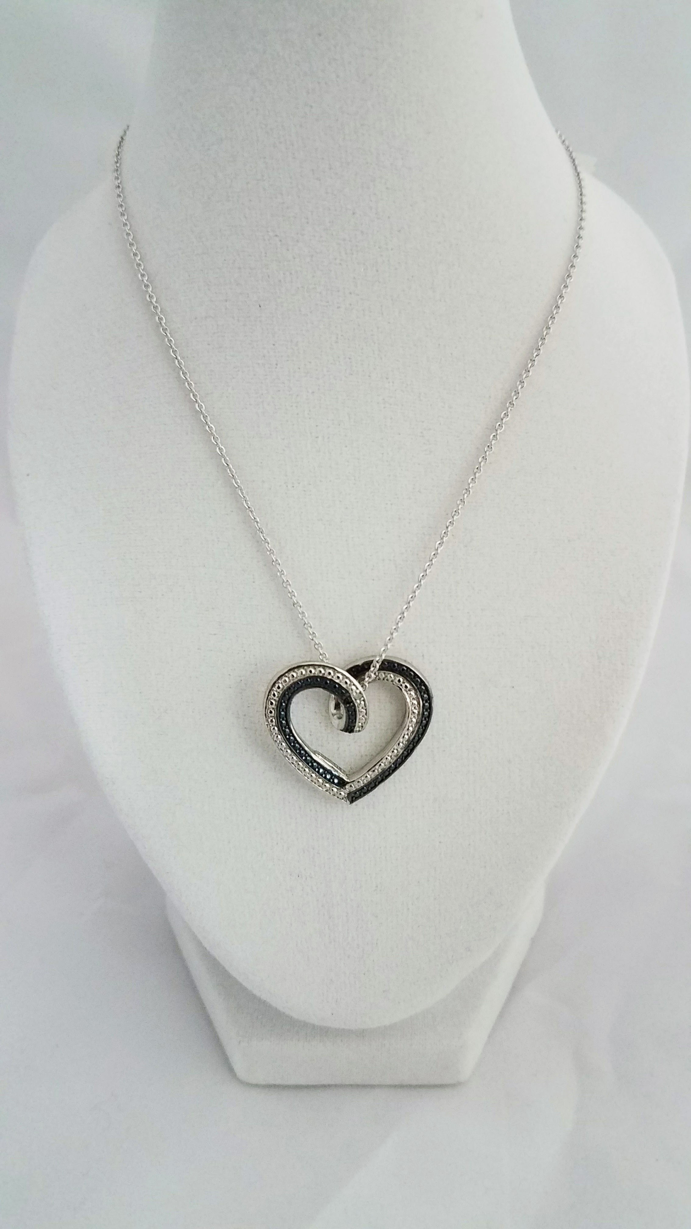 Blue & White Diamond Accent Reversible Necklace