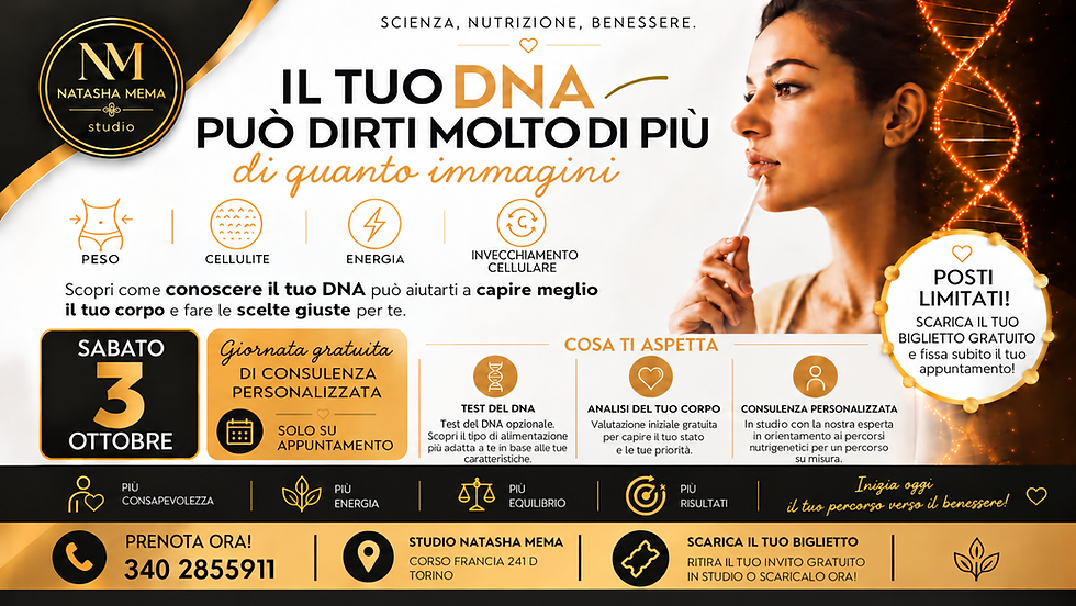 Ingresso gratuito con prenotazione | GIORNATA NUTRIZIONE & DNA