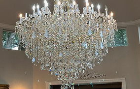 Beautiful chandelier installed indoors by Speedy Electric LLC.