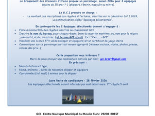 Appel à candidature, équipages jeunes/étudiants saison 2026