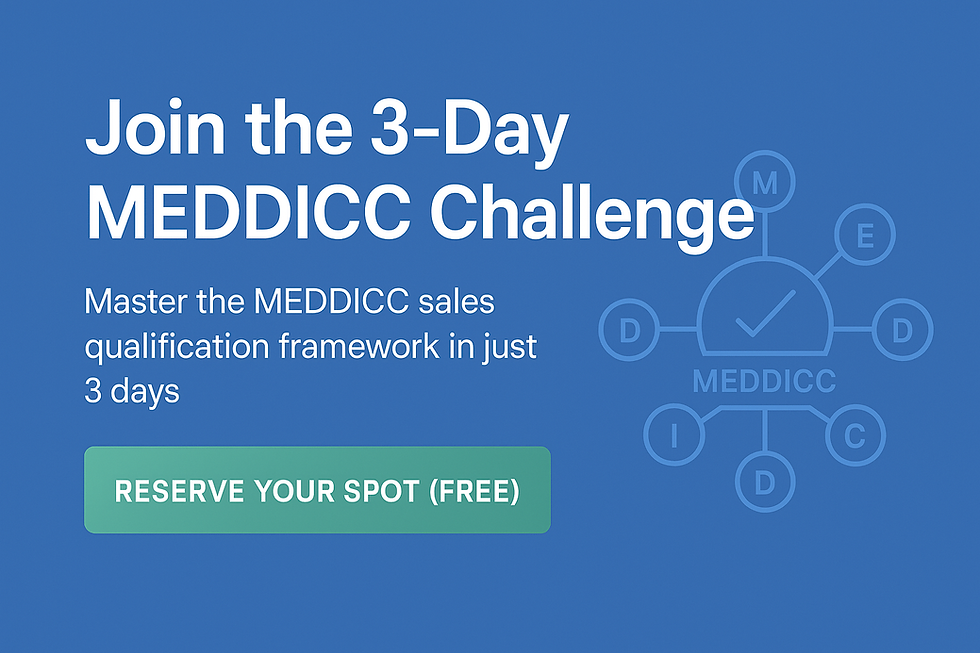 Join the 3-Day MEDDICC Challenge _ Free Sales Qualification Webinar