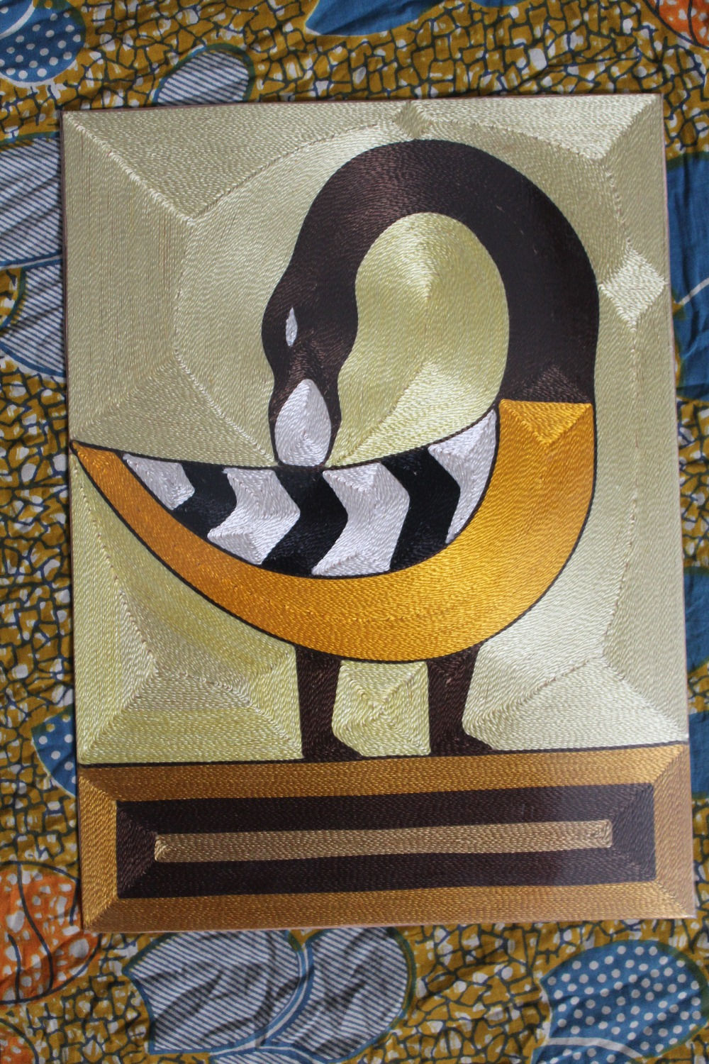 West African Thread Art--Sankofa Bird
