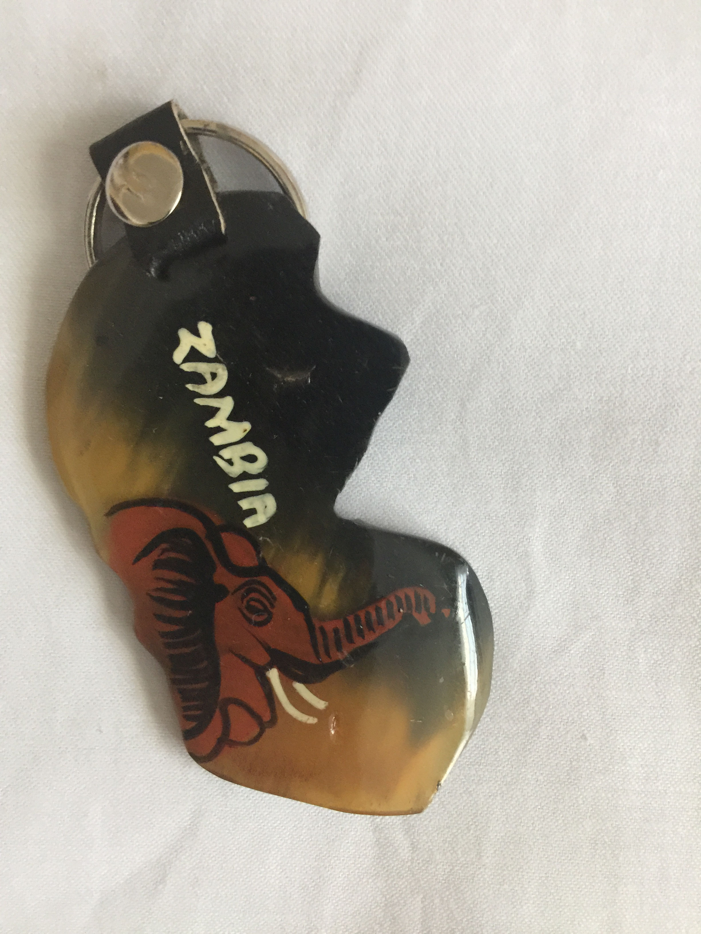 Hand Painted Keychain--Cow Horn