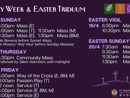 HOLY WEEK & EASTER TRIDUUM 2025
