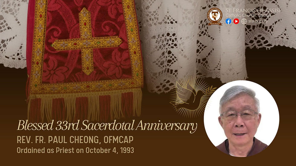 Happy 33rd Sacerdotal Anniversary to Rev. Fr. Paul Cheong (Ordained Oct 4, 1993)
