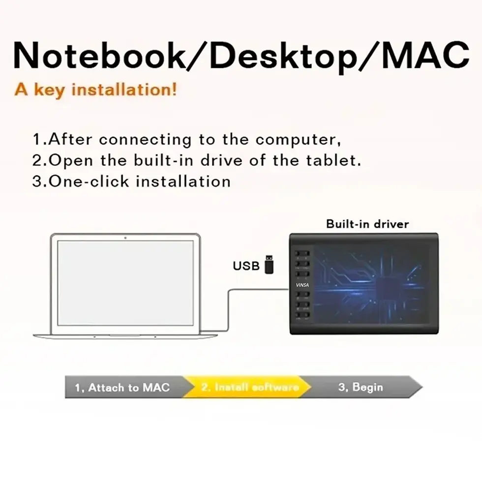 Miniatura: 10*6 Inch Portable Digital Tablet Connect Mobile Phone Digital Pressure Drawing 