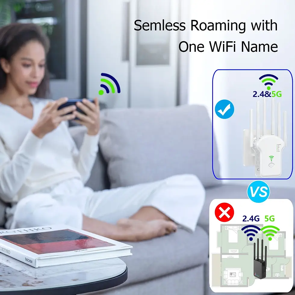 Miniatura: WiFi Repeater Wireless Router 1200Mbps High 6 Antenna Network Amplifier Repeater