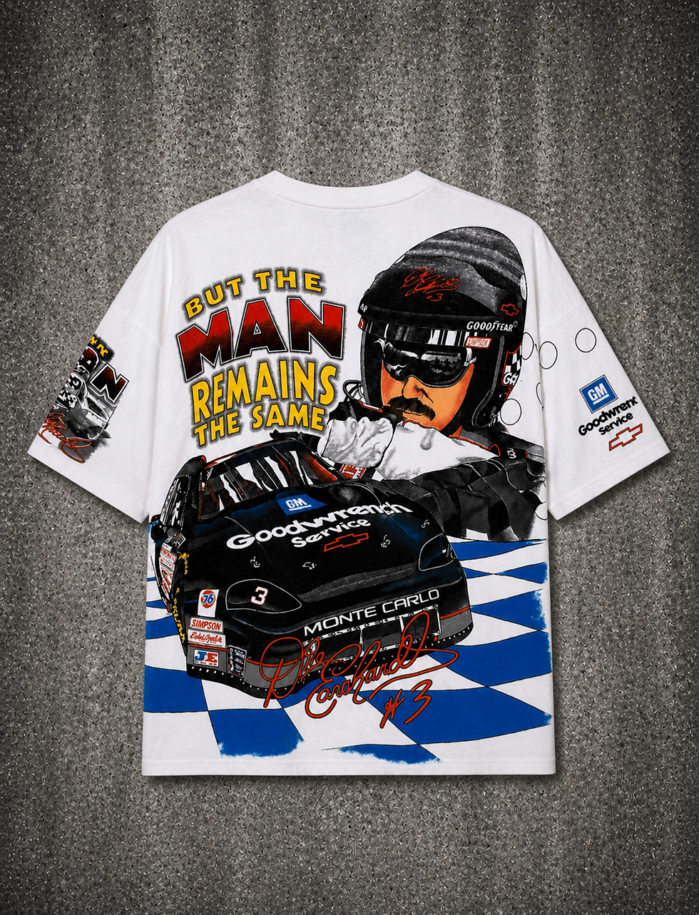 Remera Dale Earnhardt NASCAR vintage espalda autos retro colección Uruguay
