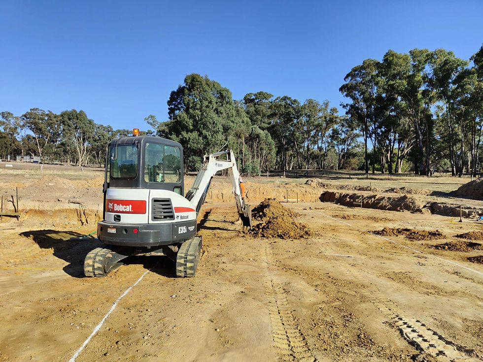 Excavator doing earthworks