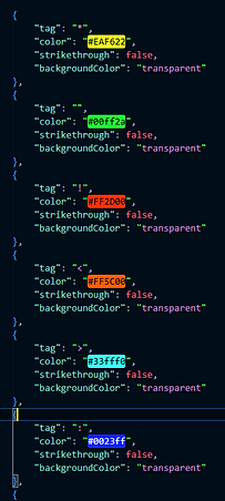 Comments color examples