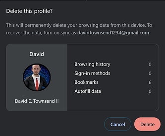 Delete the account and data