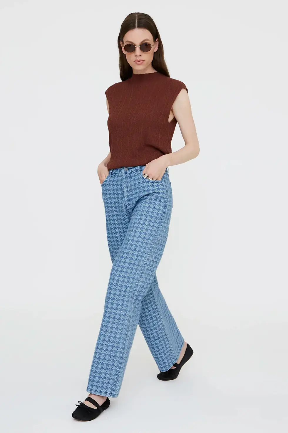 Miniatura: VAQUERO CON ESTAMPADO PATA DE GALLO AZUL 11249