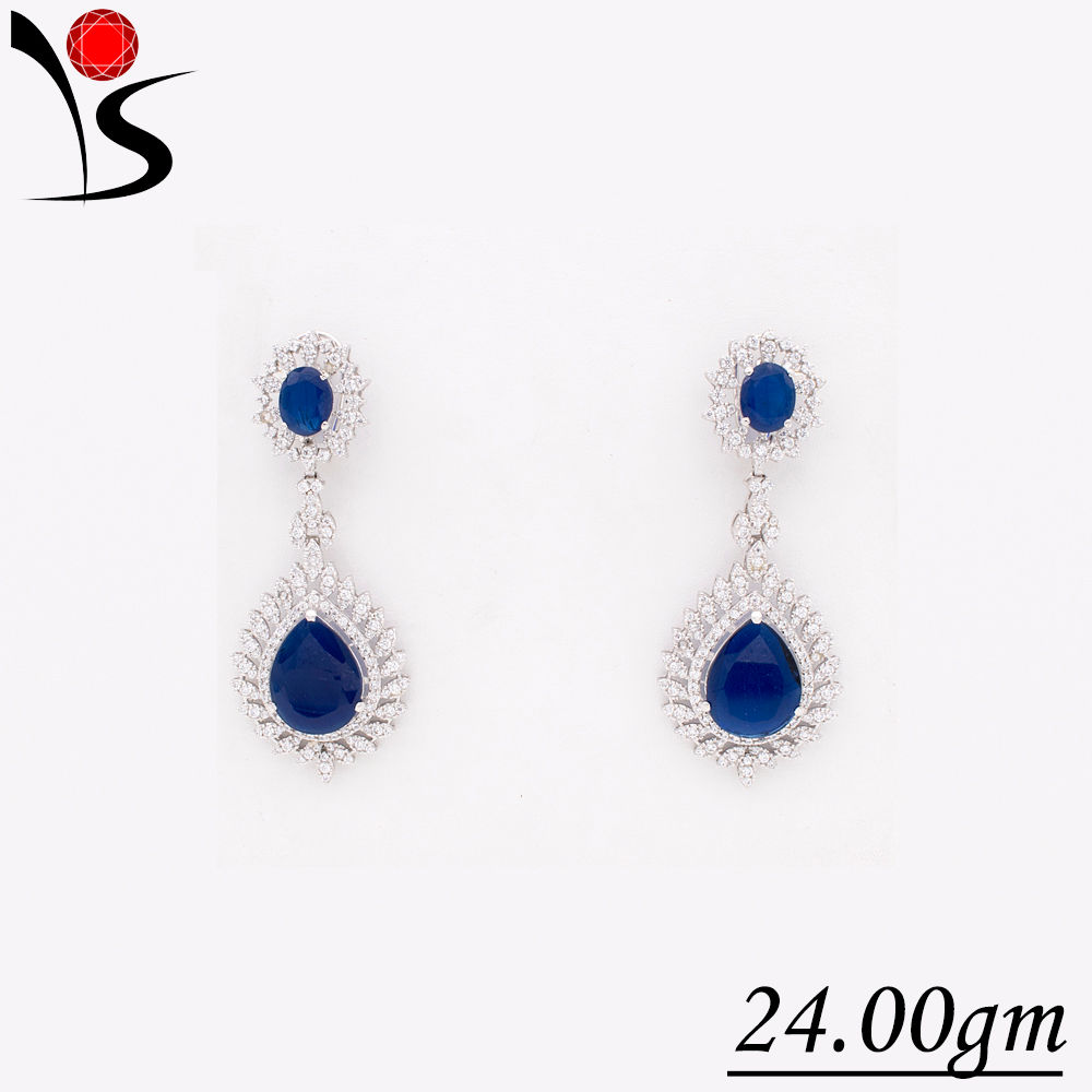S. Sapphire Zircon Earrings
