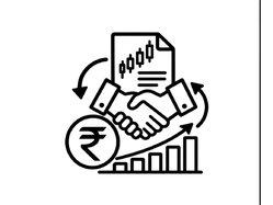 Black stock market icon illustrating bulk deals and block deals through institutional share transactions.