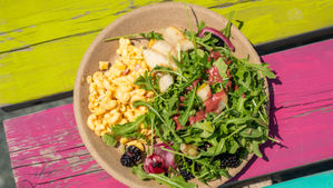 From The North Grove kitchen: Arugula & Pear Salad with Blackberry Balsamic Dressing